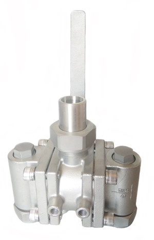 กล่องลูกกลองสามทาง Cryogenic สแตนเลสไร้ขัดกับกระบอกระเบิด LNG/LOX/LN2/LAR