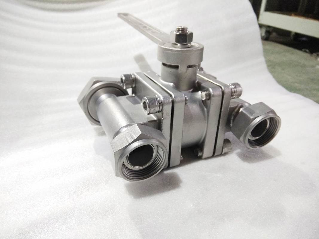 กล่องลูกกลองสามทาง Cryogenic สแตนเลสไร้ขัดกับกระบอกระเบิด LNG/LOX/LN2/LAR