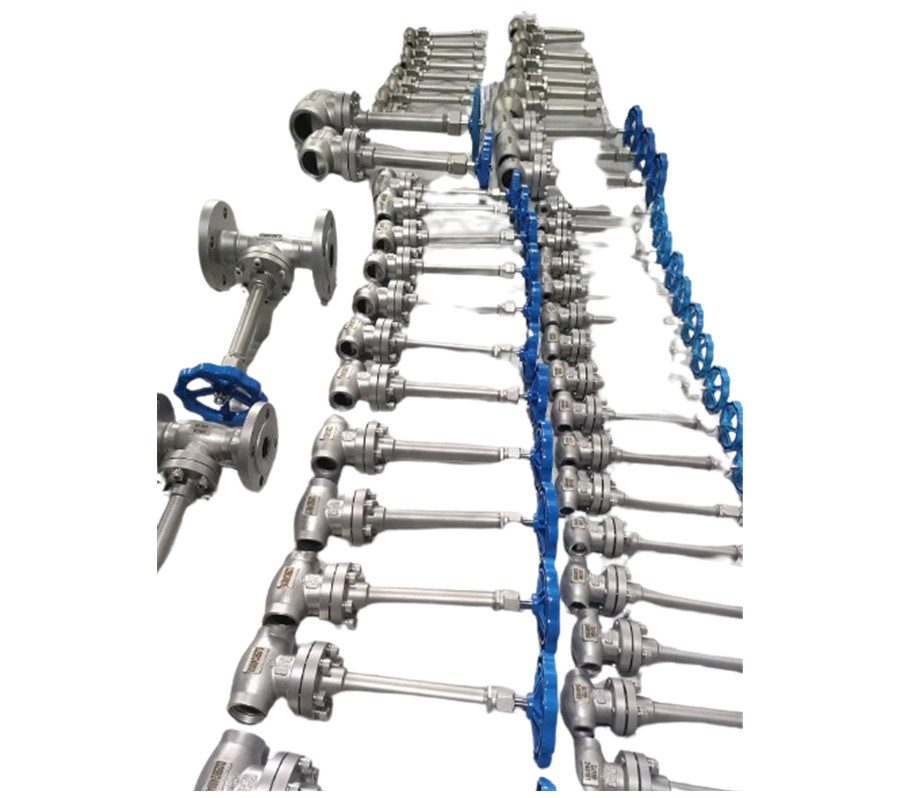 PN40 Flange Cryogenic Globe Valve Stop Valve -196 ~ + 80 °C สําหรับก๊าซเหลว LNG ฯลฯ