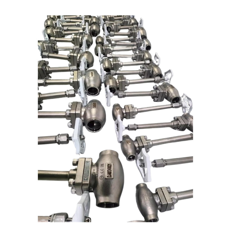PN50 วาล์วลูกโป่ง Cryogenic -196 ~ + 80 °C สําหรับ LNG LOX LIN LAR LCO2 ถัง ก๊าซเหลว