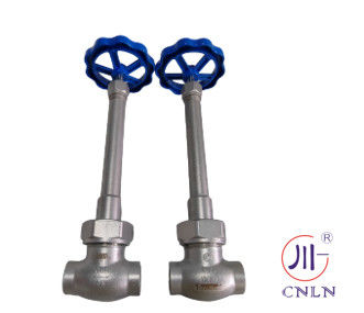 DN40 ไครโอเจนิก สตัมบอลลอนด์ วาล์ว PTFE วาล์ว CF8 CF3 ล้อมือสีฟ้าสําหรับก๊าซ specail