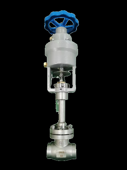 วาล์วลูกโลกนิวเมติกส์สำหรับงานเย็นจัด พร้อมซีล PTFE และตัวเรือน CF8/CF3 สำหรับการปิดฉุกเฉิน 5.0Mpa ในงาน LNG/LOX/LIN